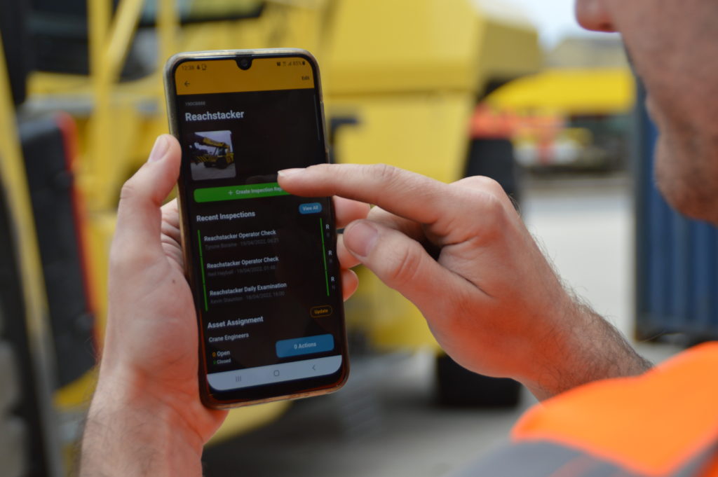 Asset inspection health and safety software app in use